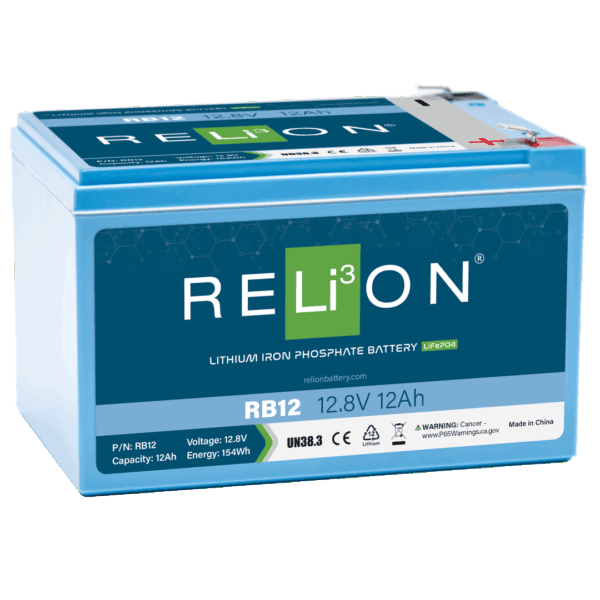RELiON 12 Volt 12 Ah Lithium Deep Cycle Battery, Cold Weather