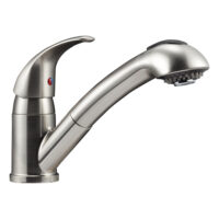 Dura Faucet Single Handle Kitchen Faucet, Pull-Out Sprayer, Nickel