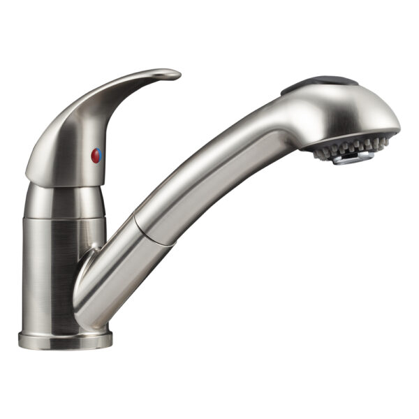 Dura Faucet Single Handle Kitchen Faucet, Pull-Out Sprayer, Nickel