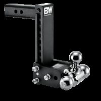 B&W Trailer Hitch Ball Mount, 2 Inch Receiver, 9 Inch Drop, Triple Balls, Black