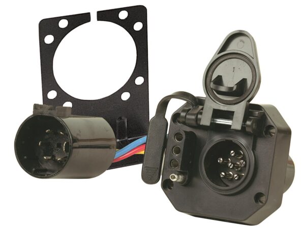 Hopkins Multi-Tow 6-Pin to 4-Flat Vehicle End Connector, Black
