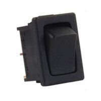 JR Products Rocker Switch, SPST, Momentary, 5-13A, Black