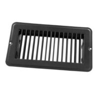 JR Products 8x4 Inch Floor Register, Black Steel