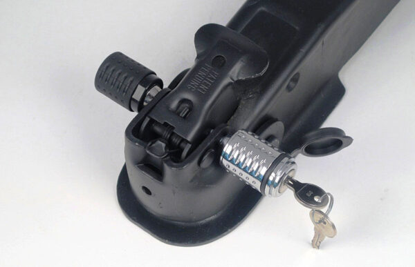 DeadBolt Barbell Trailer Coupler Lock, 1/2-inch Latch, Silver