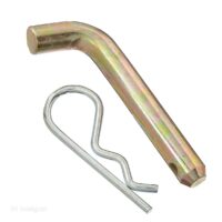 RV Designer Bent Hitch Pin with Clip, 5/8 Inch, 2-Receiver, Silver