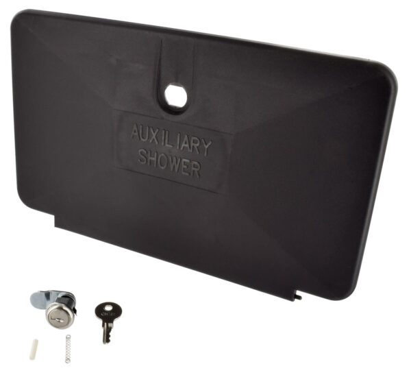 Phoenix Exterior Shower Door, White, UV-Stabilised, Locking