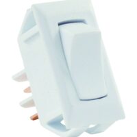 JR Products Rocker Switch, SPST, Momentary, 5-13A, White