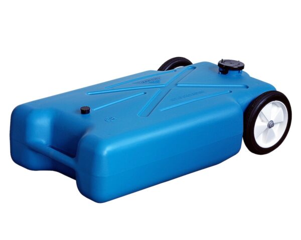 Barker 22-Gallon Portable Waste Tote, 2 Wheels, Blue
