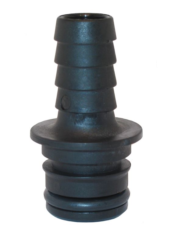 Flojet 3/4 Inch Quick Connect to 1/2 Inch Hose Barb Adapter, Black