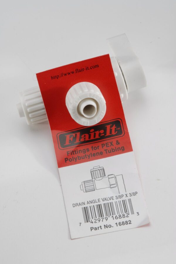 Elkhart Supply 3/8 Inch Fresh Water Stop Valve, Angle, White