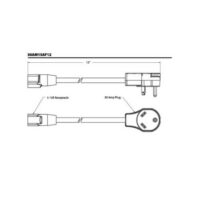 Southwire 30A to 15A RV Power Cord Adapter, 12 Inch, Black