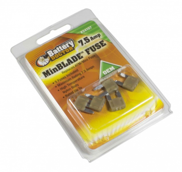 WirthCo 7.5 Amp Brown Blade ATM Mini Fuse, Pack of 5