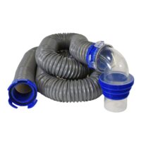Duraflex 3 Inch Sewer Hose, 30 Feet, Gray, Wire Reinforced, Gator Kit