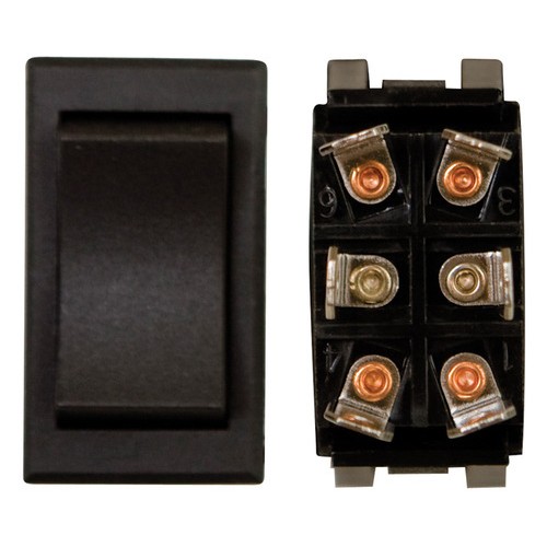 Valterra Heavy-Duty 6-Pin Slide Out Switch, 125V/10A, Black