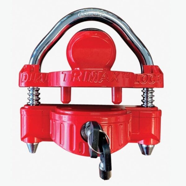 Trimax Dual Ratchet Coupler Lock, Red Steel