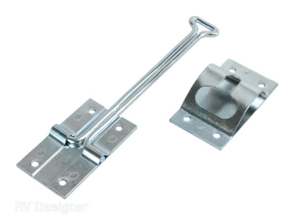 RV Designer T-Style Door Catch, 6 in, Silver
