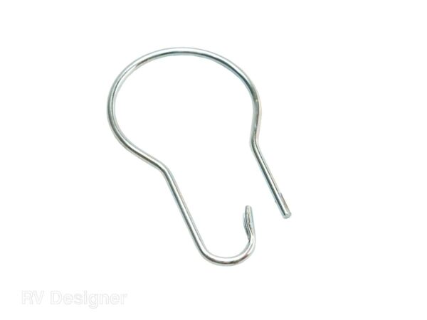 RV Designer Shower Curtain Ring, Snap-Closure, Silver, Set of 12