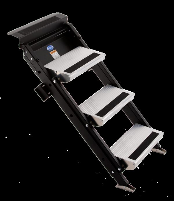 MORryde Entry Step, Manual Folding, 3-Step, 37" Height, Silver
