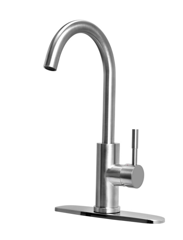 Dura Faucet Slim RV Kitchen Faucet, High Arc Spout, Brushed Nickel