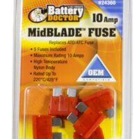WirthCo 10 Amp Red Blade ATO/ATC Fuse, Pack of 5