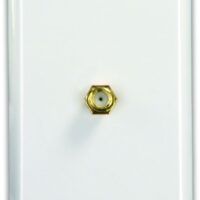 JR Products TV Cable Entry Plate, Polar White, Interior Wall Mount