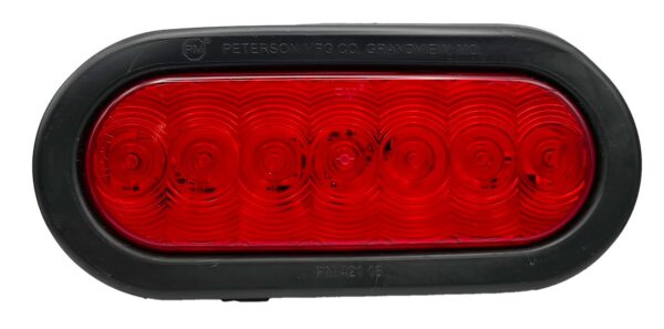 RV Designer Oval LED Stop/Tail/Turn Light, Red, 6.5 x 2.25 Inch