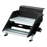 Lippert Solid Step Manual RV Entry Step, 20" Wide, Black