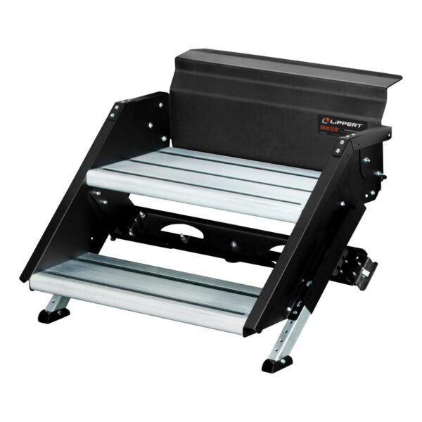 Lippert Solid Step Manual RV Entry Step, 20" Wide, Black