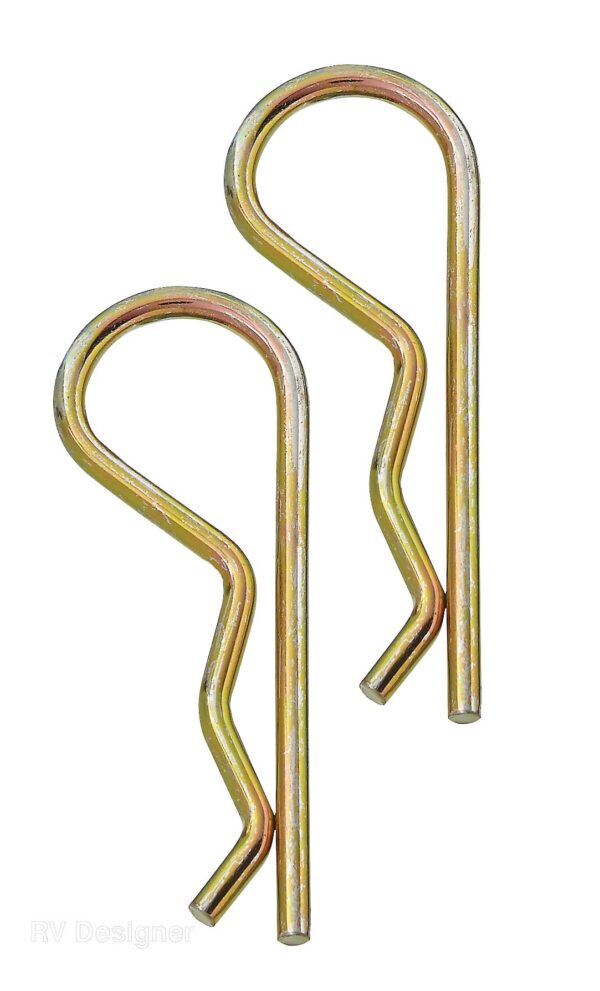 RV Designer 1/2 Inch Hitch Pin Clips, Set of 2, Gold