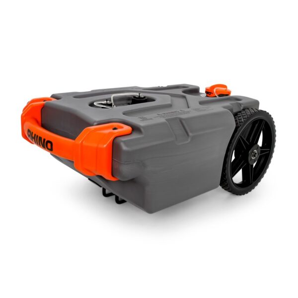 Camco Rhino 15 Gallon Portable Waste Holding Tank, Gray with Hose and Tow Handle