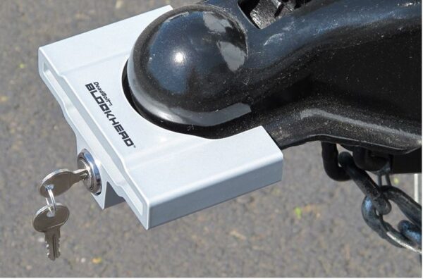 DeadBolt Trailer Coupler Lock, Barbell, 2 to 2-5/16 Inch, Silver
