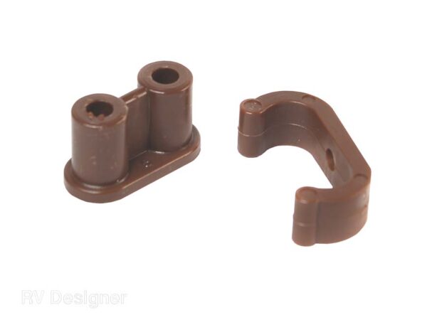 RV Designer 1-1/16 Inch Double Barrel Catch, Brown, Set of 6