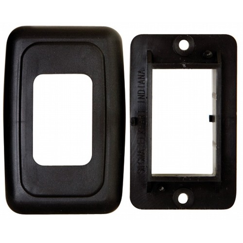 Valterra Single Opening Switch Plate Cover with Nylon Bezel, Black