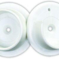 JR Products Closet Rod End Bracket, Round, Plastic, White