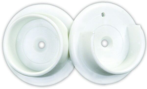 JR Products Closet Rod End Bracket, Round, Plastic, White