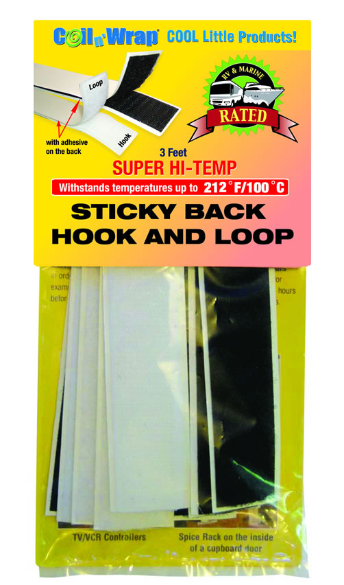 AP Products Hook and Loop Tape, Black and White, 6" x 1", Pack of 6