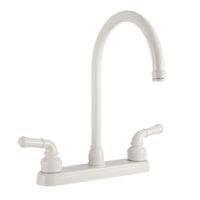 Dura Faucet Single-Piece Kitchen Faucet with High-Arc Spout, Polished White