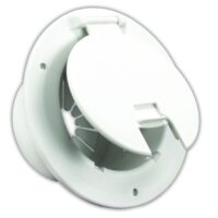 JR Products 30/50 Amp Electrical Cord Hatch, Round, Polar White