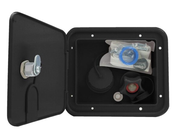 Valterra Fresh Water Inlet, Gravity-City Water, Recessed, Black