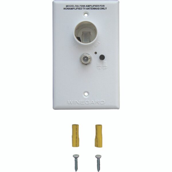 Winegard Wall Plate TV Signal Amplifier, 12 Volt, White
