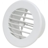 Valterra Heating/Cooling Register, 4" Round, White Plastic, No Damper