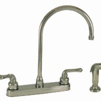 Empire Kitchen Faucet, Gooseneck Spout, Teapot Handles, Chrome, Side Sprayer