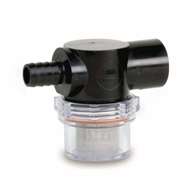 SHURflo Fresh Water Pump Strainer, 1/2 Inch Hose Barb, Female Swivel Outlet