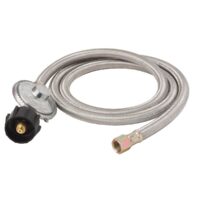 Flame King Propane Hose with Regulator, 5 Foot, 3/8 Inch, Low Pressure