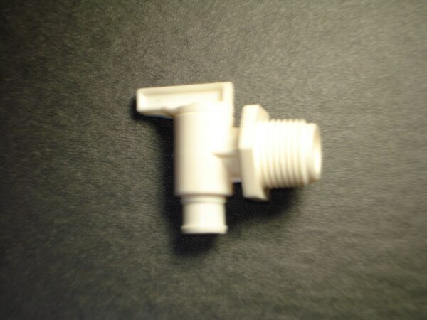 Petersen Molding Fresh Water Tank Drain Valve with Male Thread, 1/2 Inch