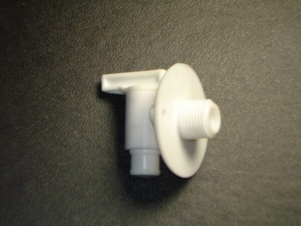Petersen Molding Fresh Water Tank Drain Valve, 3/8 in Male NPT, Evacuation Flange