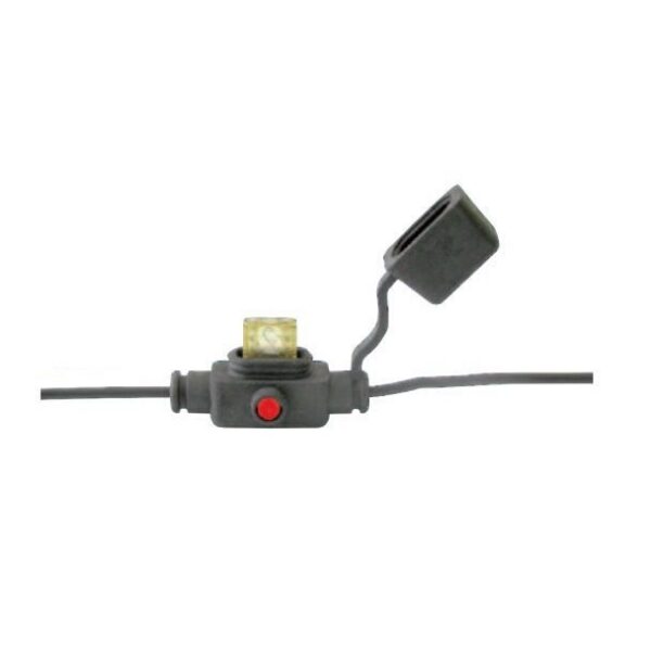 Bussmann 8 Inch ATM In-Line Fuse Holder, Black, 16 AWG