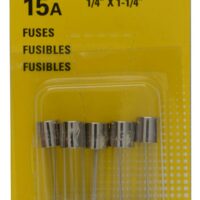 Bussmann Glass Tube Fuse, 15 Ampere AGC, Pack of 5